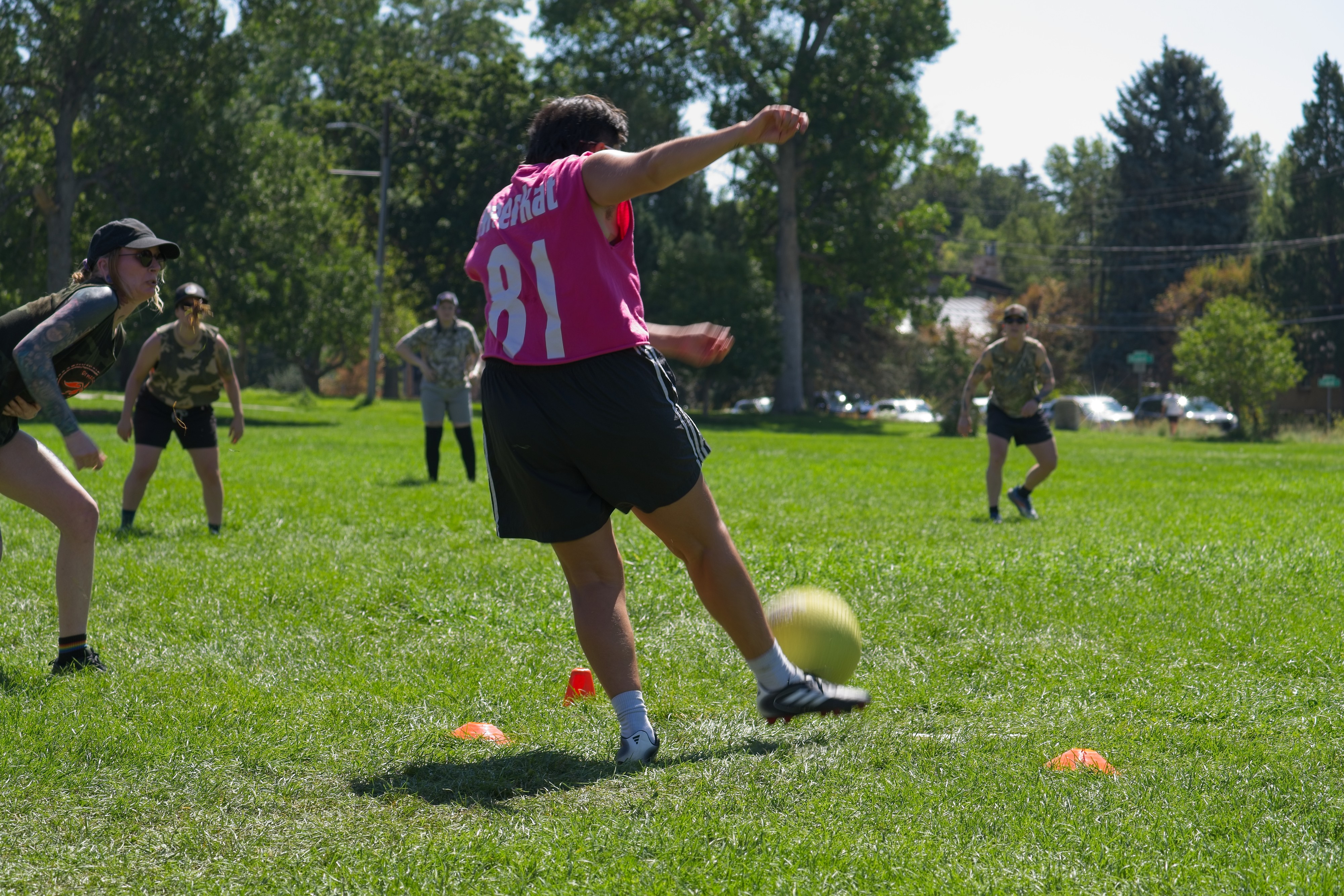 OutLoud Sports - Denver - kickball action.